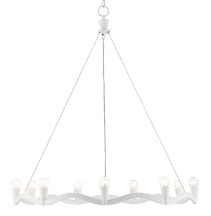 Currey and Company - 9000-0730 - Nine Light Chandelier - Serpentina - Gesso White