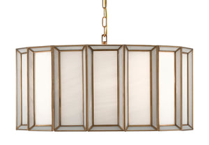 Currey and Company - 9000-0750 - Three Light Pendant - Daze - Antique Brass/White