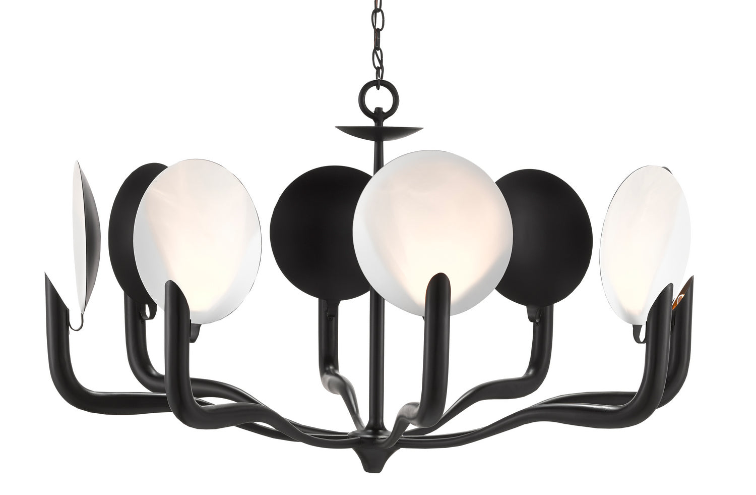 Currey and Company - 9000-0759 - Eight Light Chandelier - Tirtoff - Satin Black/Sugar White