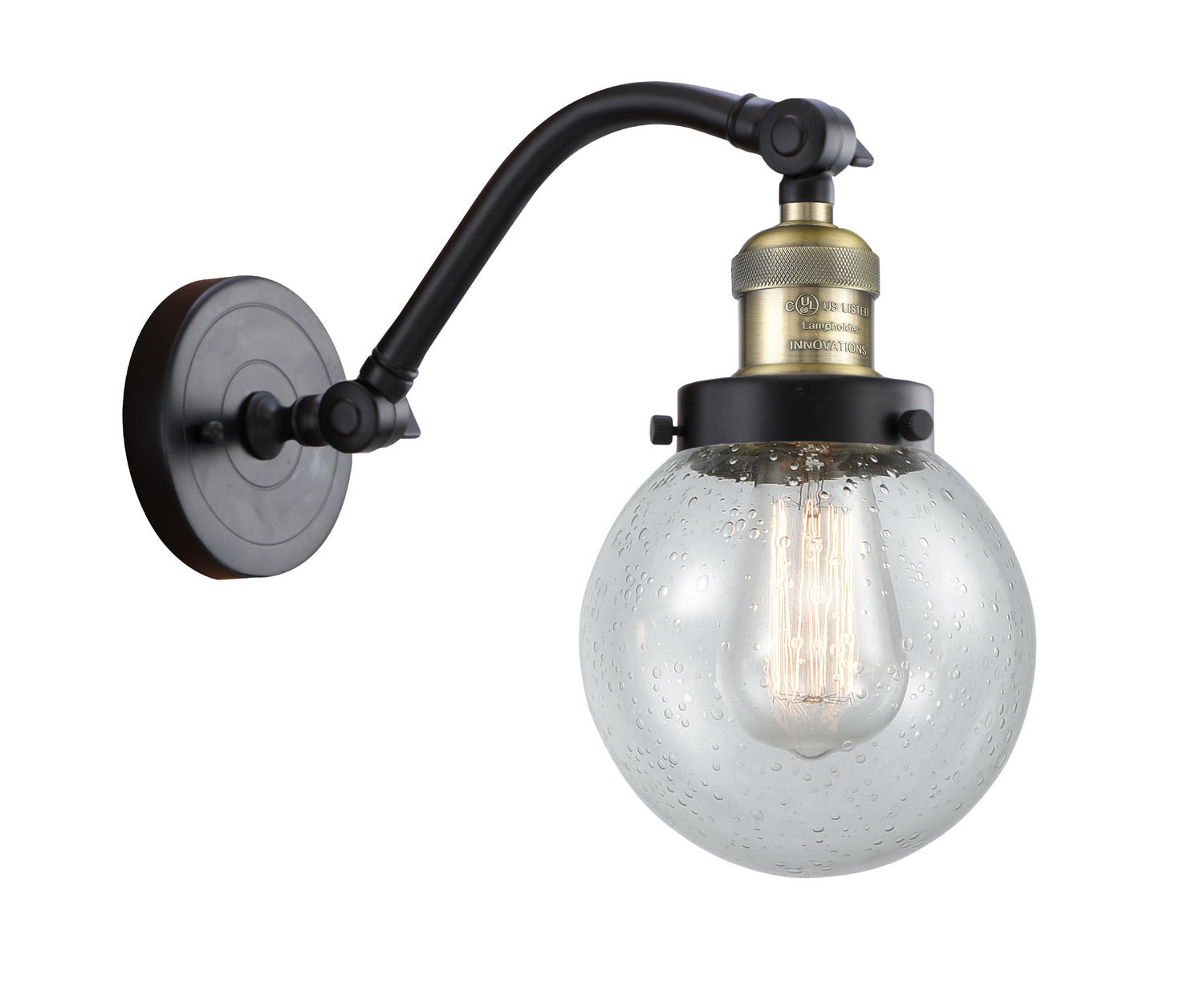 Innovations - 515-1W-BAB-G204-6 - One Light Wall Sconce - Franklin Restoration - Black Antique Brass