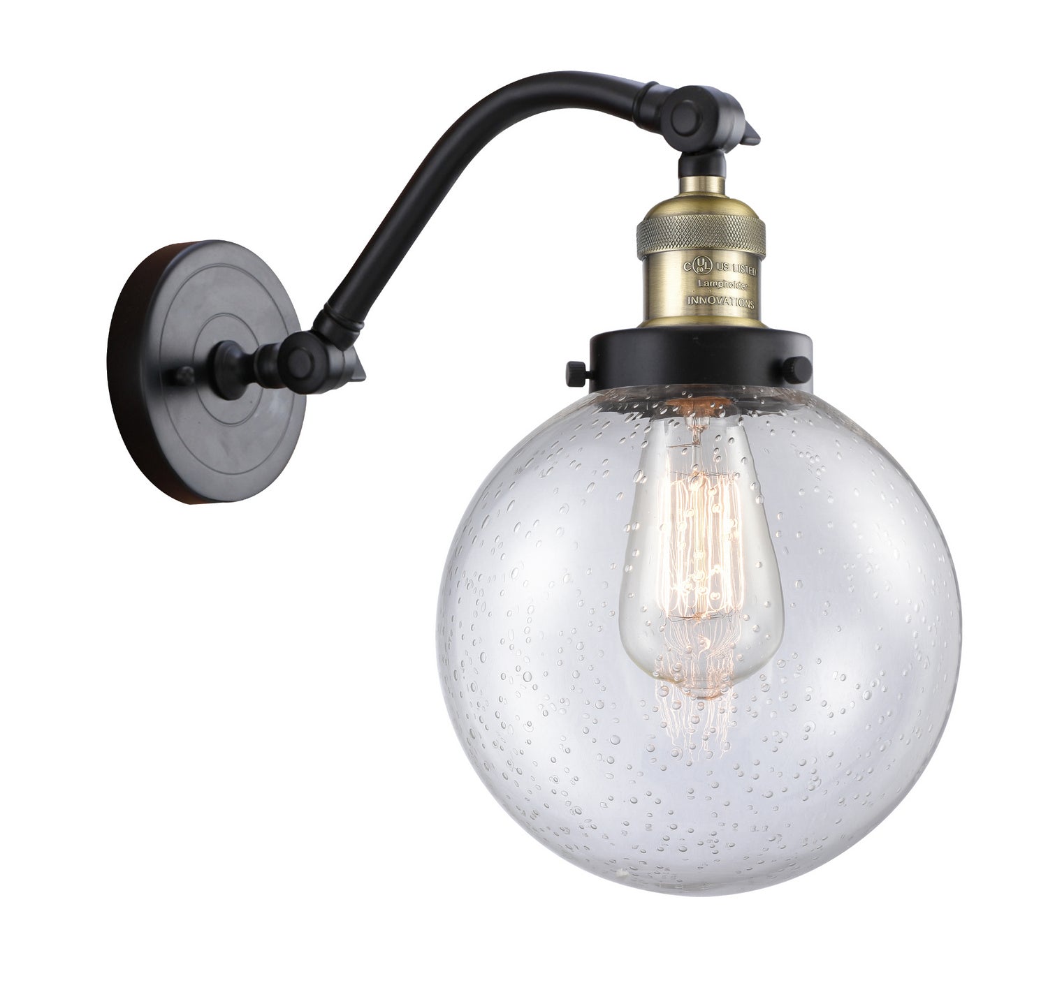 Innovations - 515-1W-BAB-G204-8 - One Light Wall Sconce - Franklin Restoration - Black Antique Brass