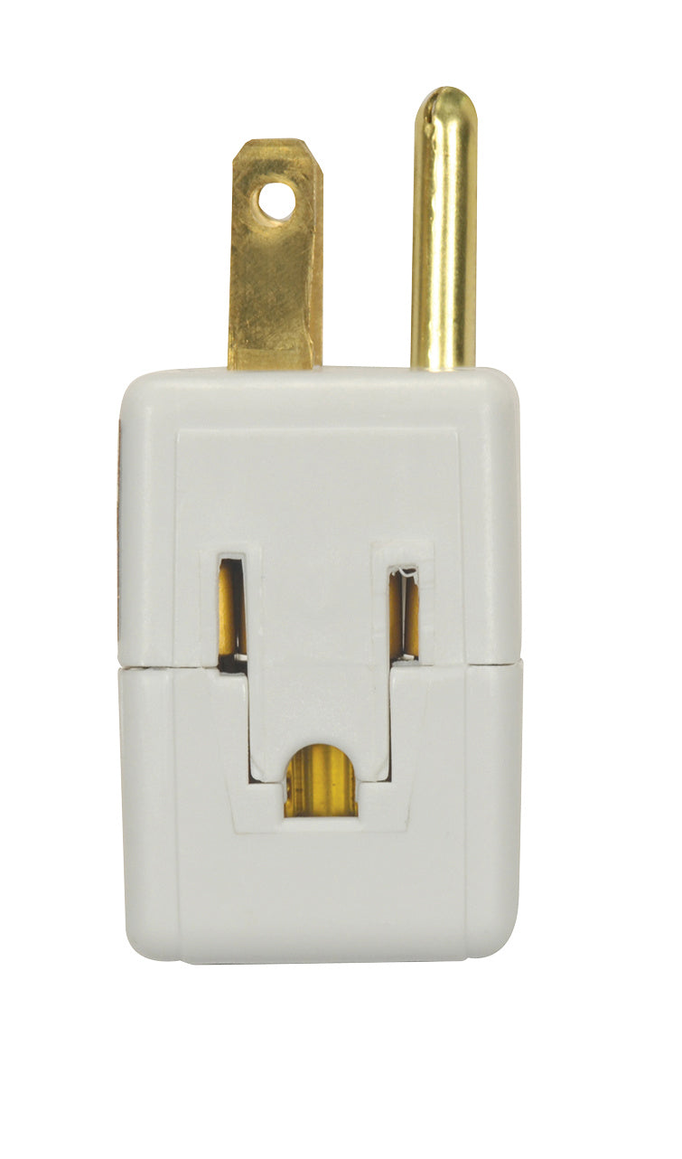 Satco - 80-2411 - Triple Cube Tap 3 Prong - White