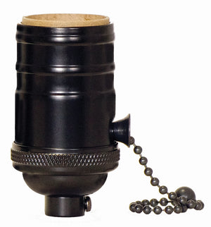 Satco - 80-2509 - 4 Pc On-Off Pull Chain Socket - Black