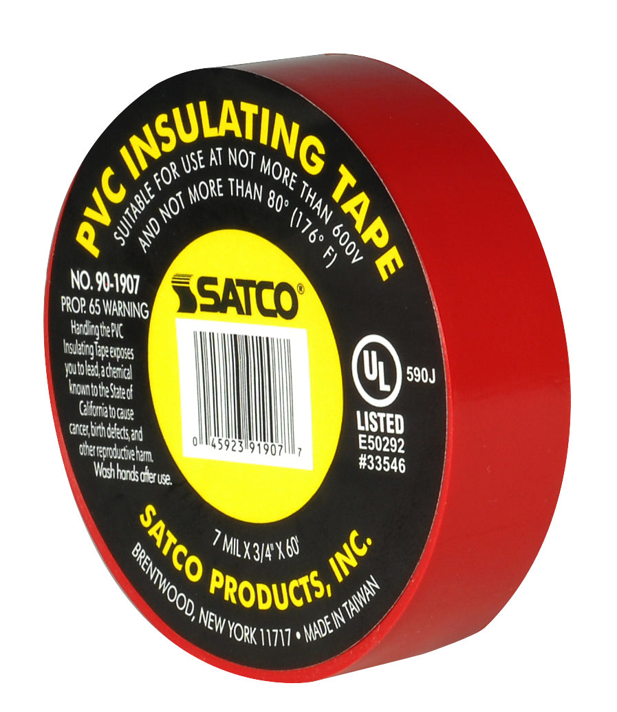 Satco - 90-1907 - Elec Tape 60 Ft. 3/4" - Red