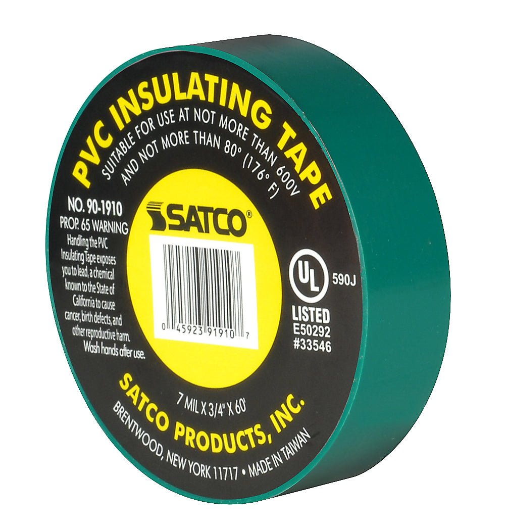 Satco - 90-1910 - Elec Tape 60 Ft. 3/4" - Green