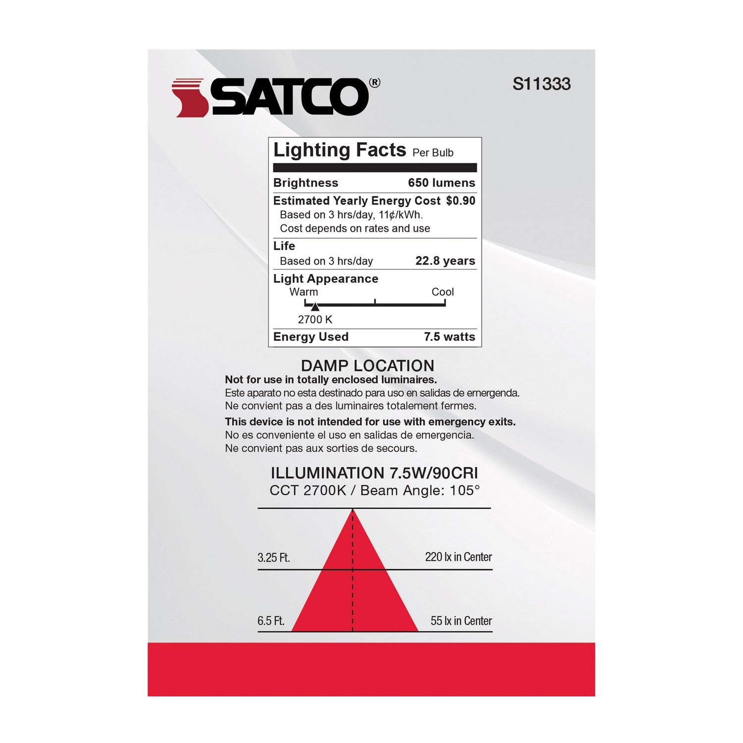 Satco - S11333 - Light Bulb - Gray