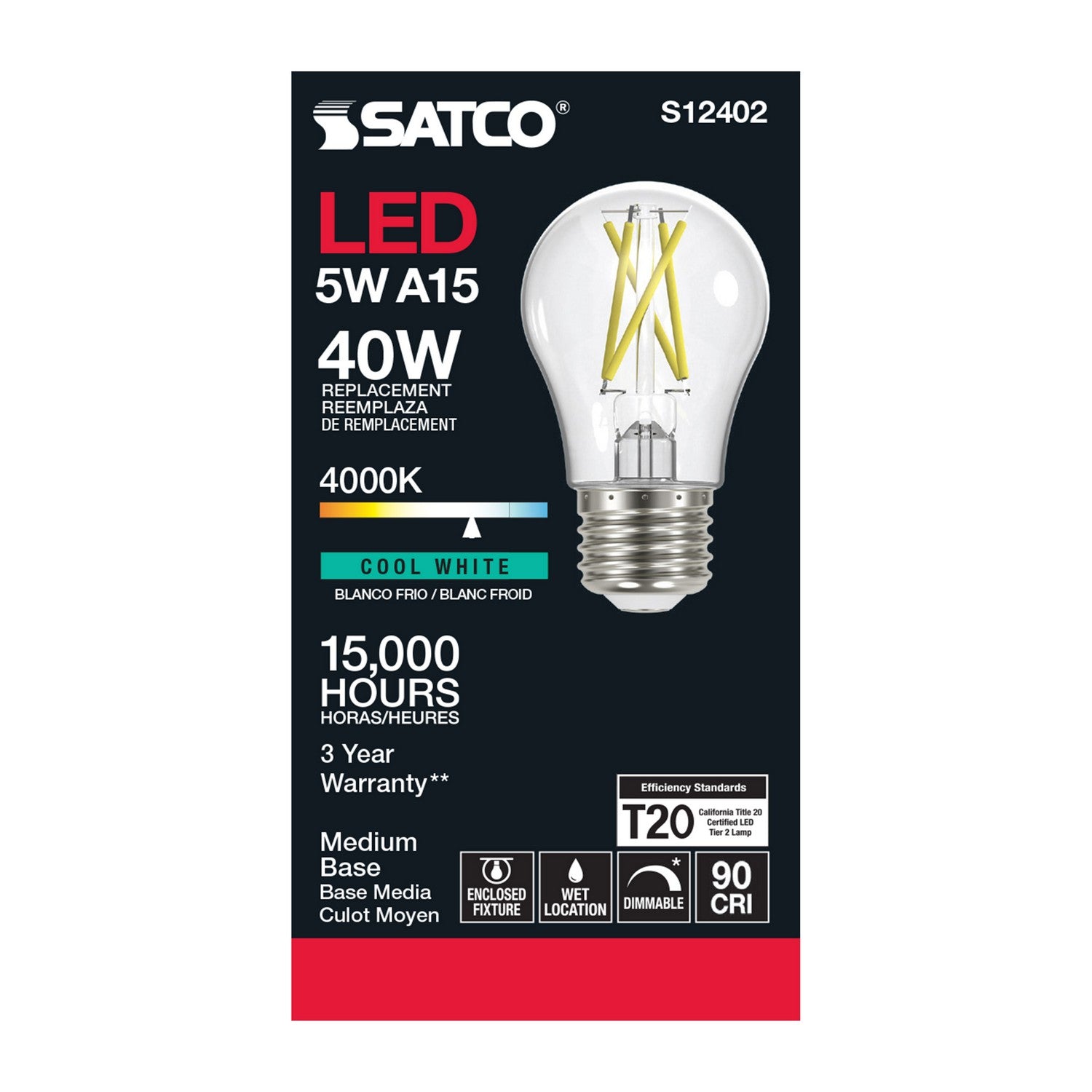Satco - S12402 - Light Bulb - Clear