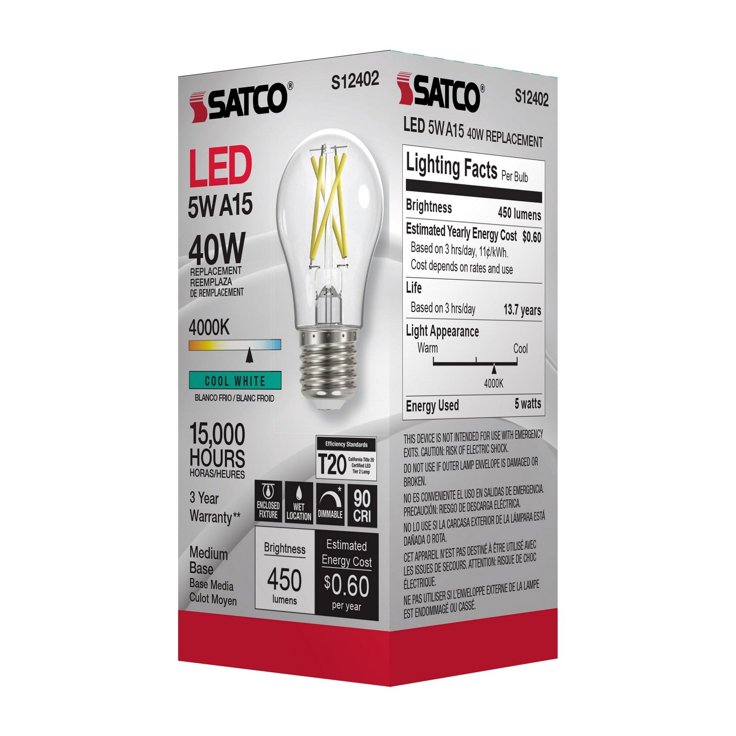 Satco - S12402 - Light Bulb - Clear
