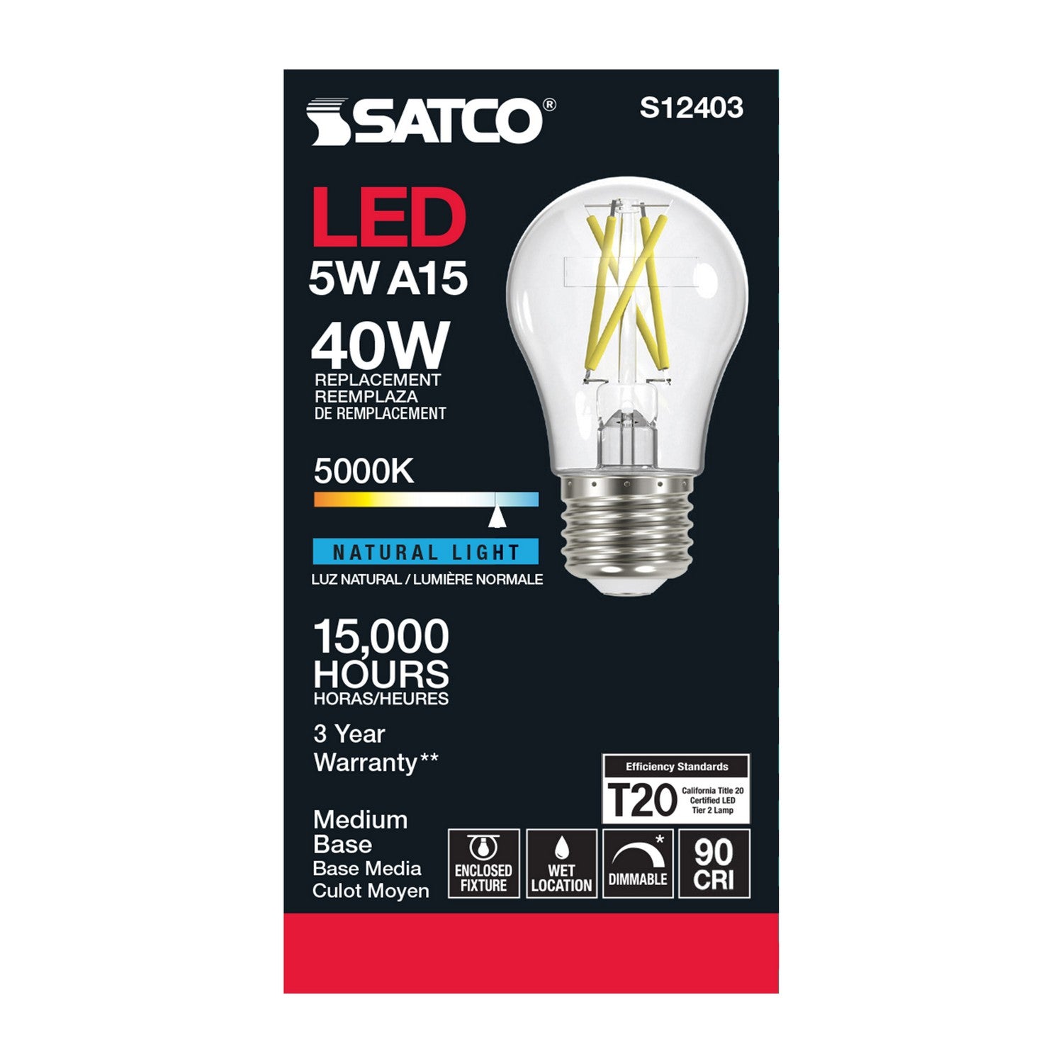 Satco - S12403 - Light Bulb - Clear