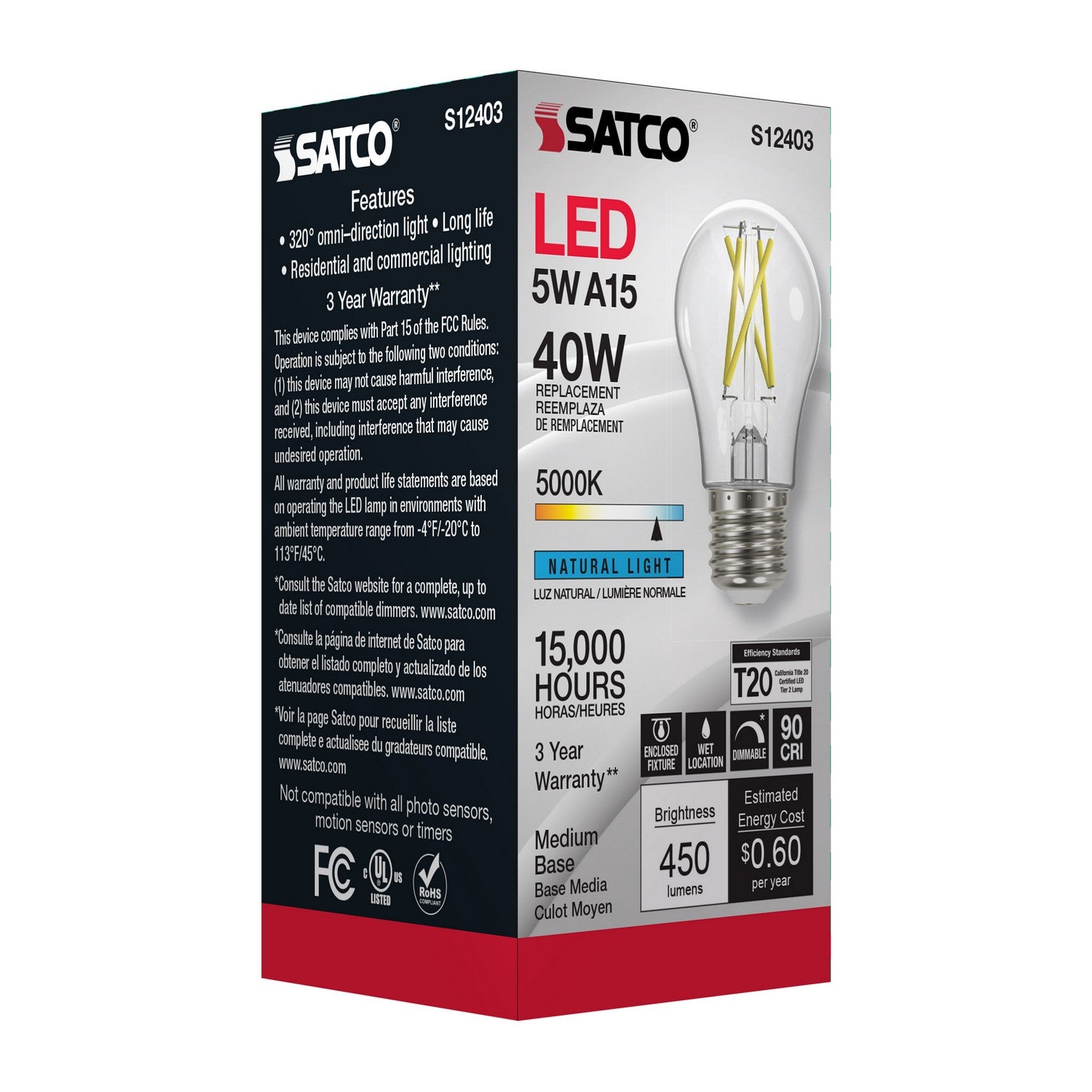 Satco - S12403 - Light Bulb - Clear