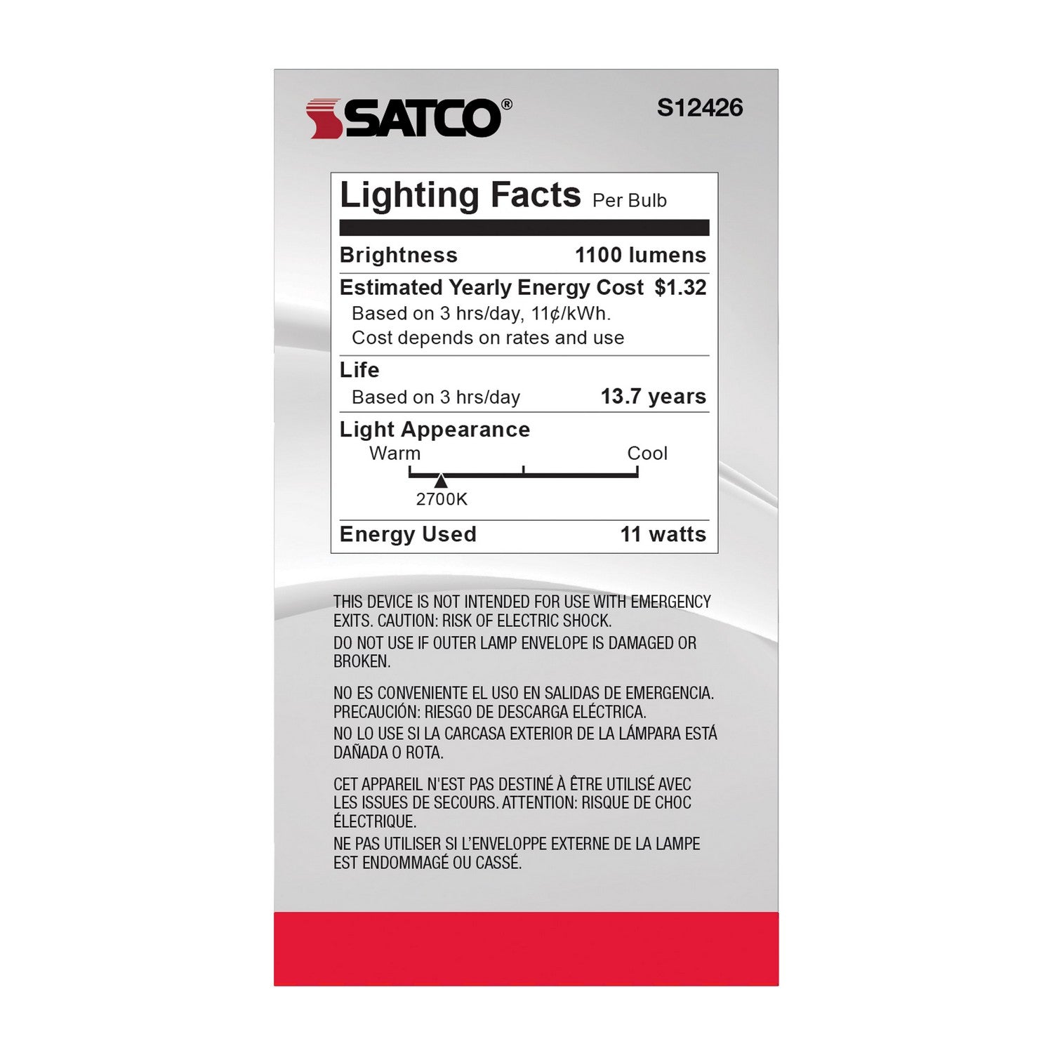 Satco - S12426 - Light Bulb - Soft White