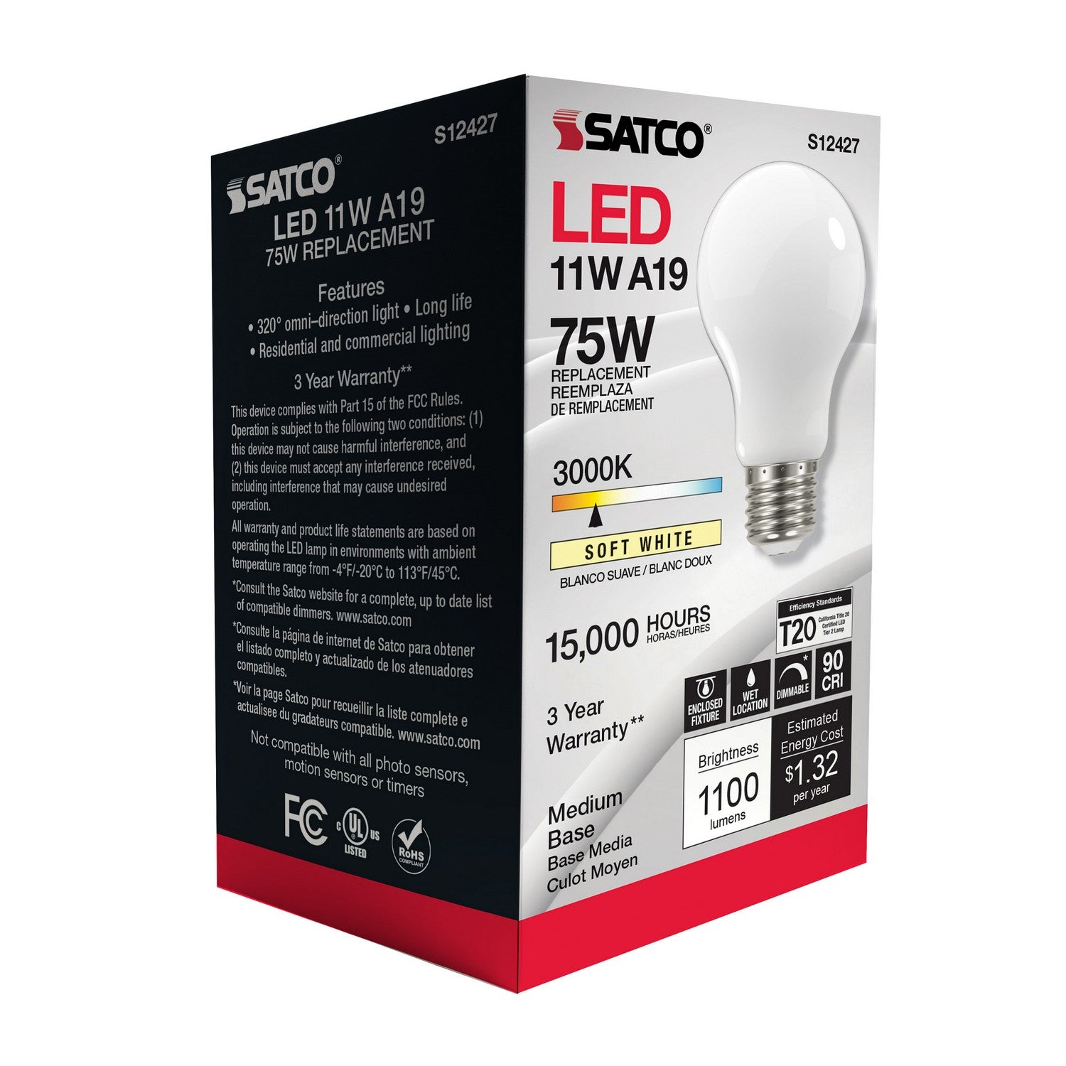 Satco - S12427 - Light Bulb - Soft White