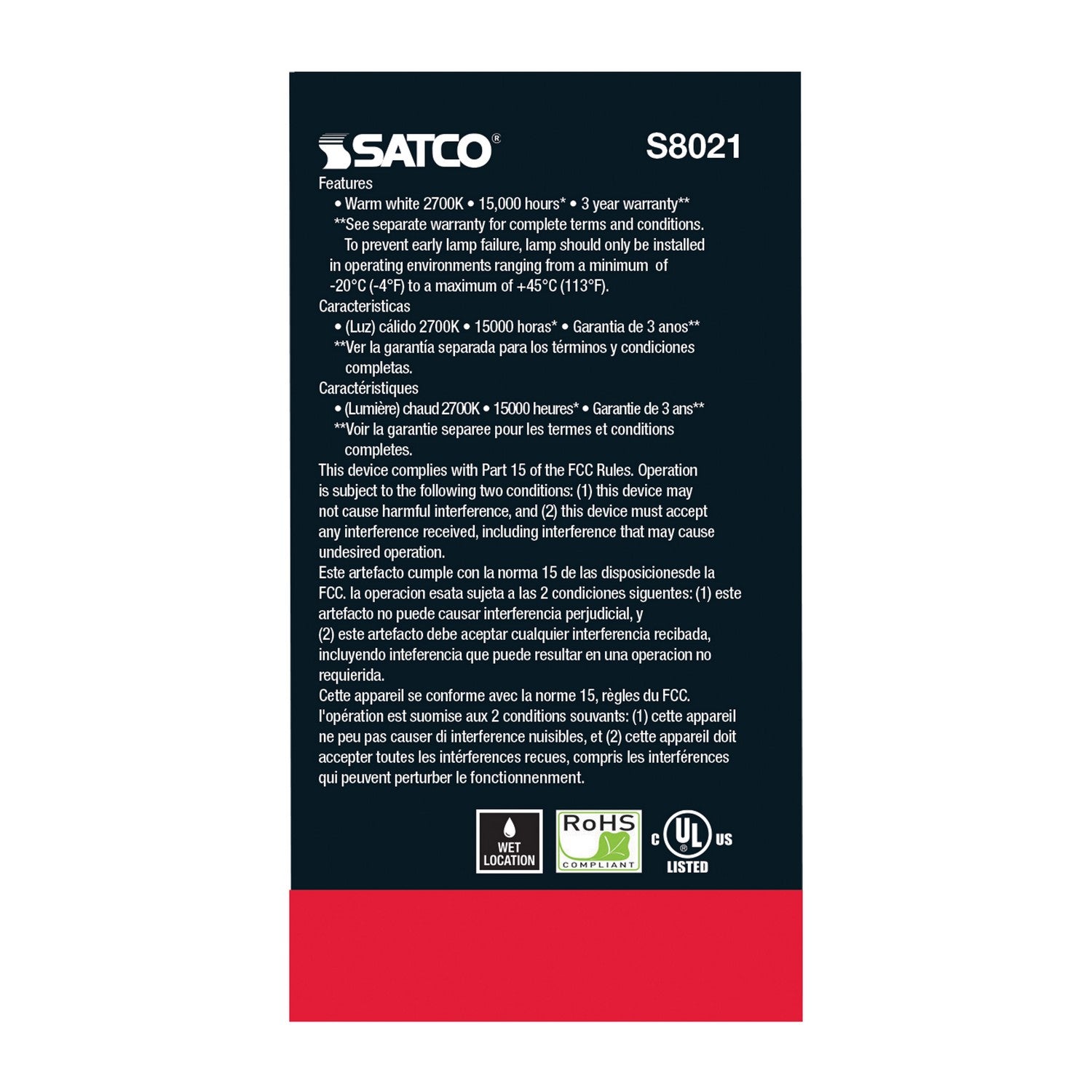 Satco - S8021 - Light Bulb - Clear
