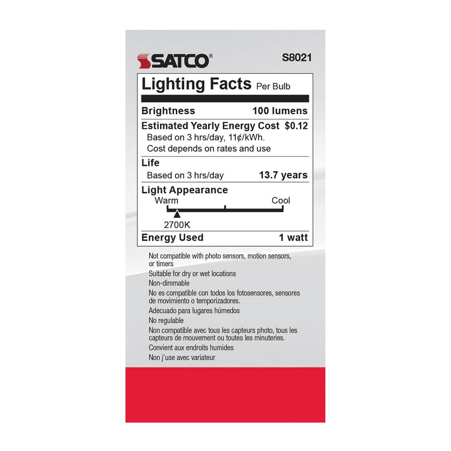 Satco - S8021 - Light Bulb - Clear