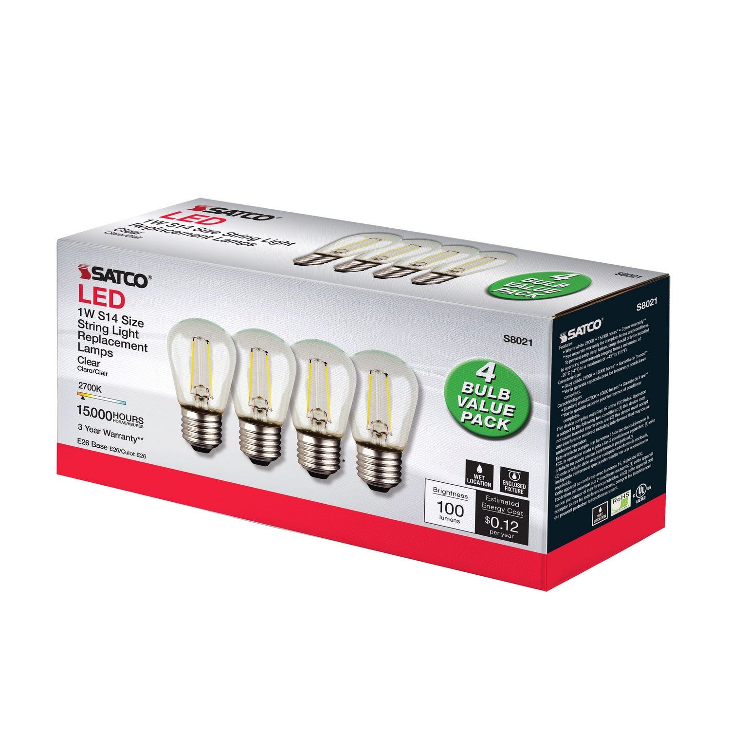 Satco - S8021 - Light Bulb - Clear