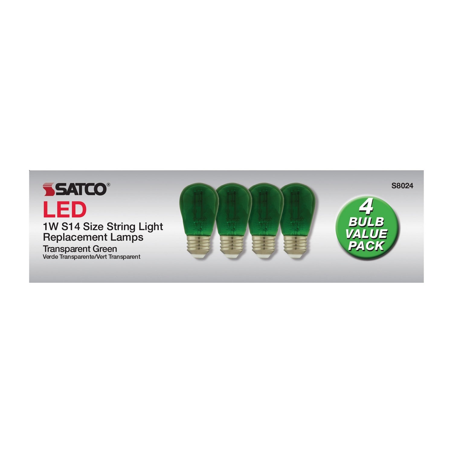 Satco - S8024 - Light Bulb - Transparent Green