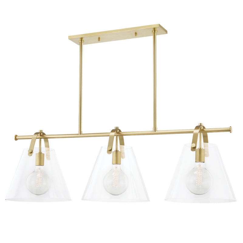 Mitzi - H162903-AGB - Three Light Linear - Karin - Aged Brass