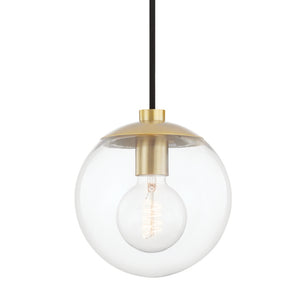 Mitzi - H503701-AGB - One Light Pendant - Meadow - Aged Brass