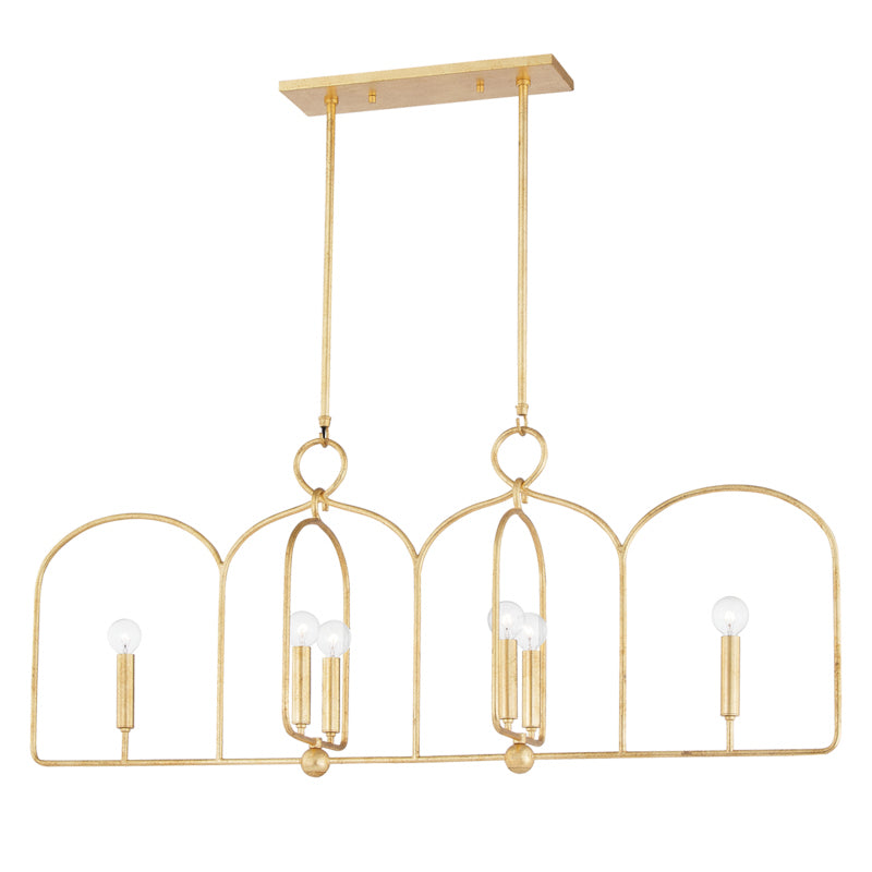 Mitzi - H512906-GL - Six Light Linear - Mallory - Gold Leaf