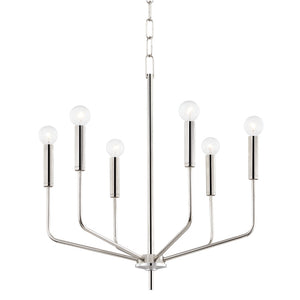 Mitzi - H516806-PN - Six Light Chandelier - Bailey - Polished Nickel