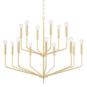 Mitzi - H516815-AGB - 15 Light Chandelier - Bailey - Aged Brass