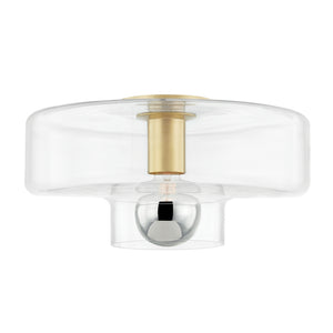 Mitzi - H524501-AGB - One Light Flush Mount - Iona - Aged Brass