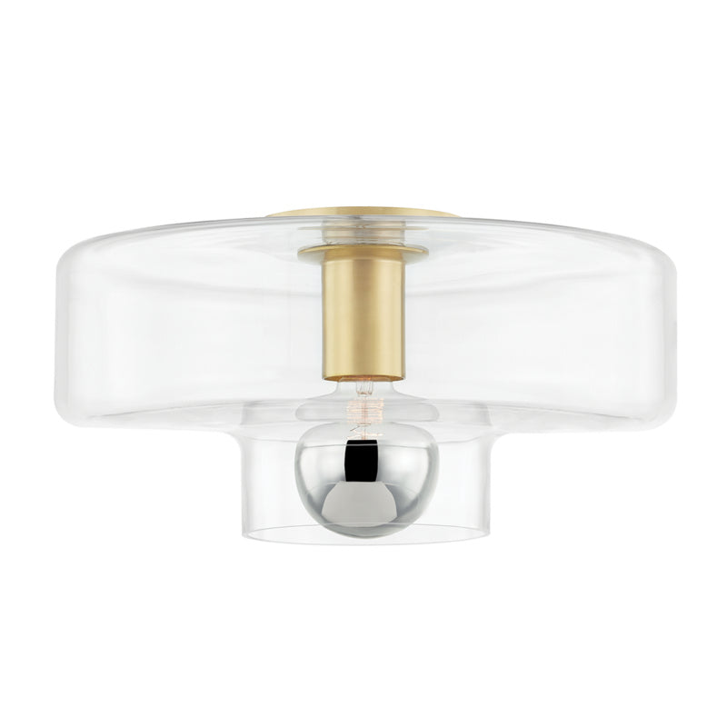 Mitzi - H524501-AGB - One Light Flush Mount - Iona - Aged Brass