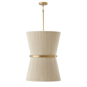 Capital Lighting - 541261NP - Six Light Foyer - Cecilia - Bleached Natural Rope and Patinaed Brass