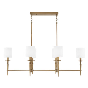 Capital Lighting - 842661AD-701 - Six Light Island Pendant - Abbie - Aged Brass