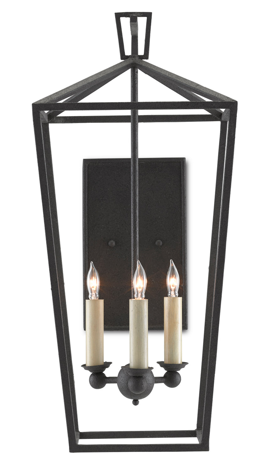 Currey and Company - 5000-0169 - Three Light Wall Sconce - Denison - Molé Black