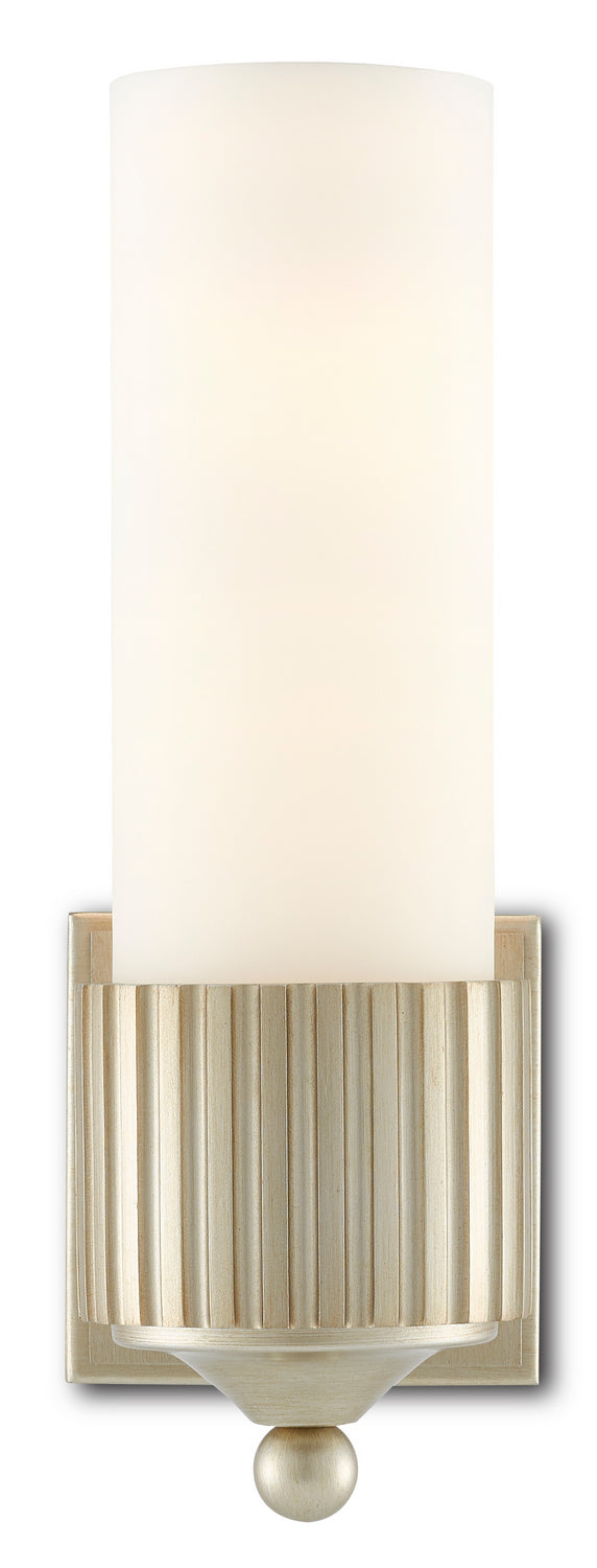 Currey and Company - 5000-0178 - One Light Wall Sconce - Barry Goralnick - Silver Leaf/Frosted Glass