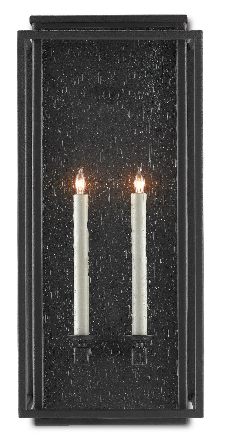 Currey and Company - 5500-0041 - Two Light Outdoor Wall Sconce - Wright - Midnight