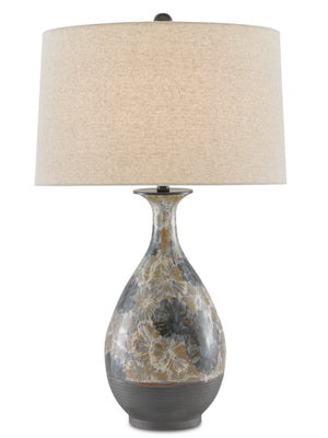 Currey and Company - 6000-0658 - One Light Table Lamp - Frangipani - Cream/Blue/Brown