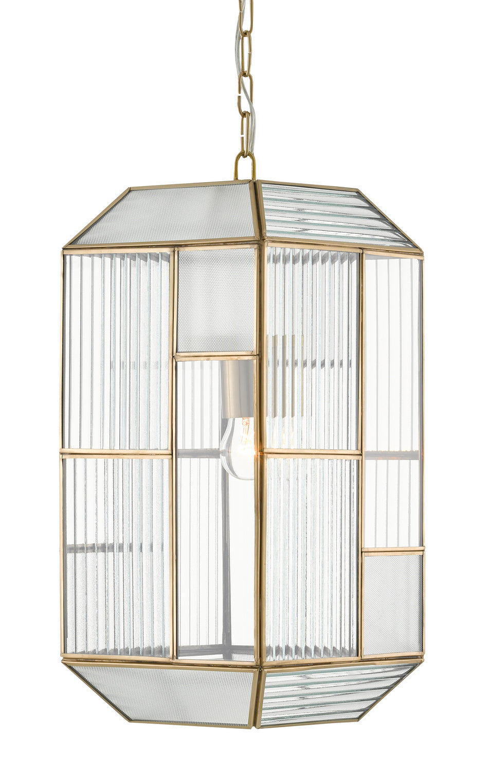 Currey and Company - 9000-0749 - One Light Pendant - Bardolph - Antique Brass/Clear