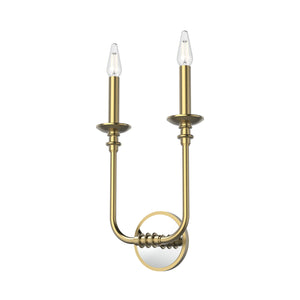 Alora - WV351502VB - Two Light Bathroom Fixture - Peabody - Vintage Brass