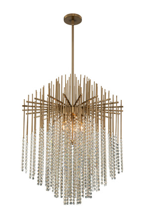 Allegri - 037655-038-FR001 - Six Light Pendant - Estrella - Brushed Champagne Gold