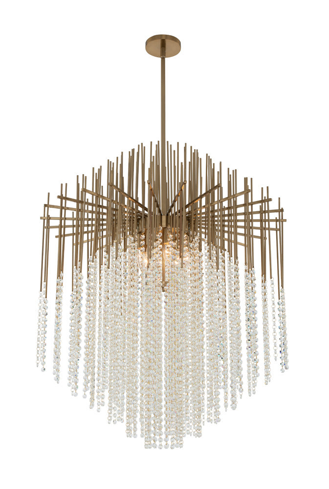 Allegri - 037656-038-FR001 - Eight Light Pendant - Estrella - Brushed Champagne Gold