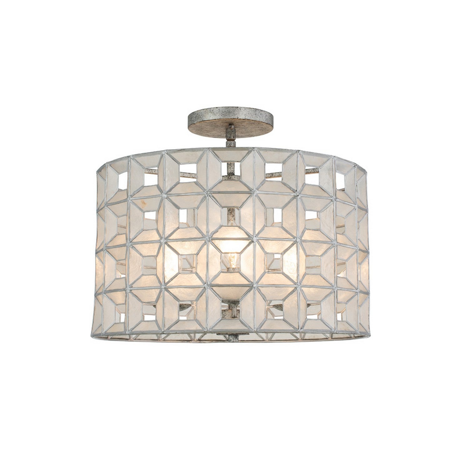 Kalco - 509145OSL - Three Light Semi Flush Mount - Prado - Oxidized Silver Leaf