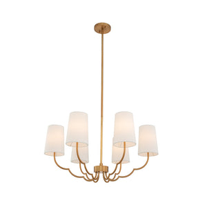 Kalco - 514372NB - Six Light Chandelier - Sophia - New Brass