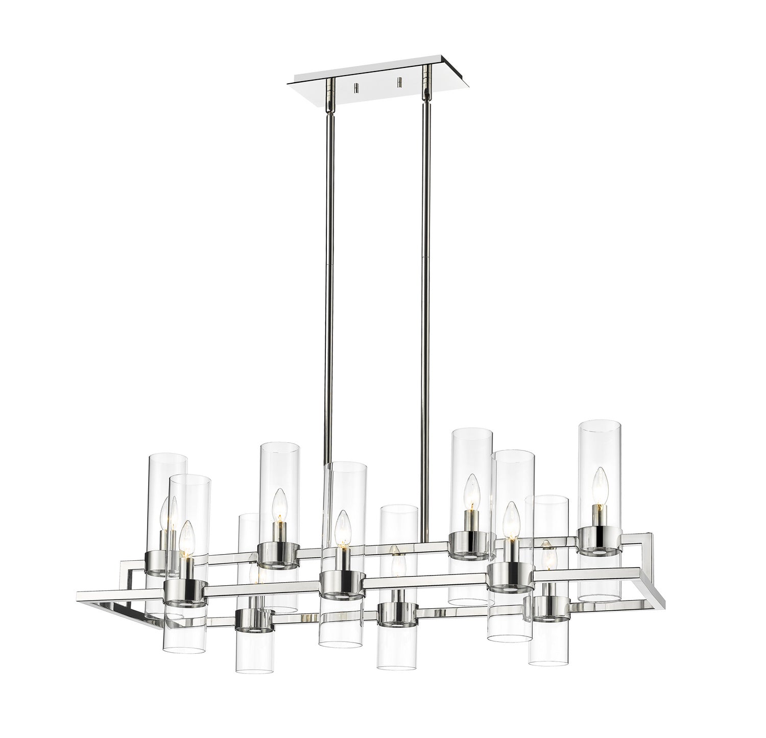 Z-Lite - 4008-10PN - Ten Light Linear Chandelier - Datus - Polished Nickel