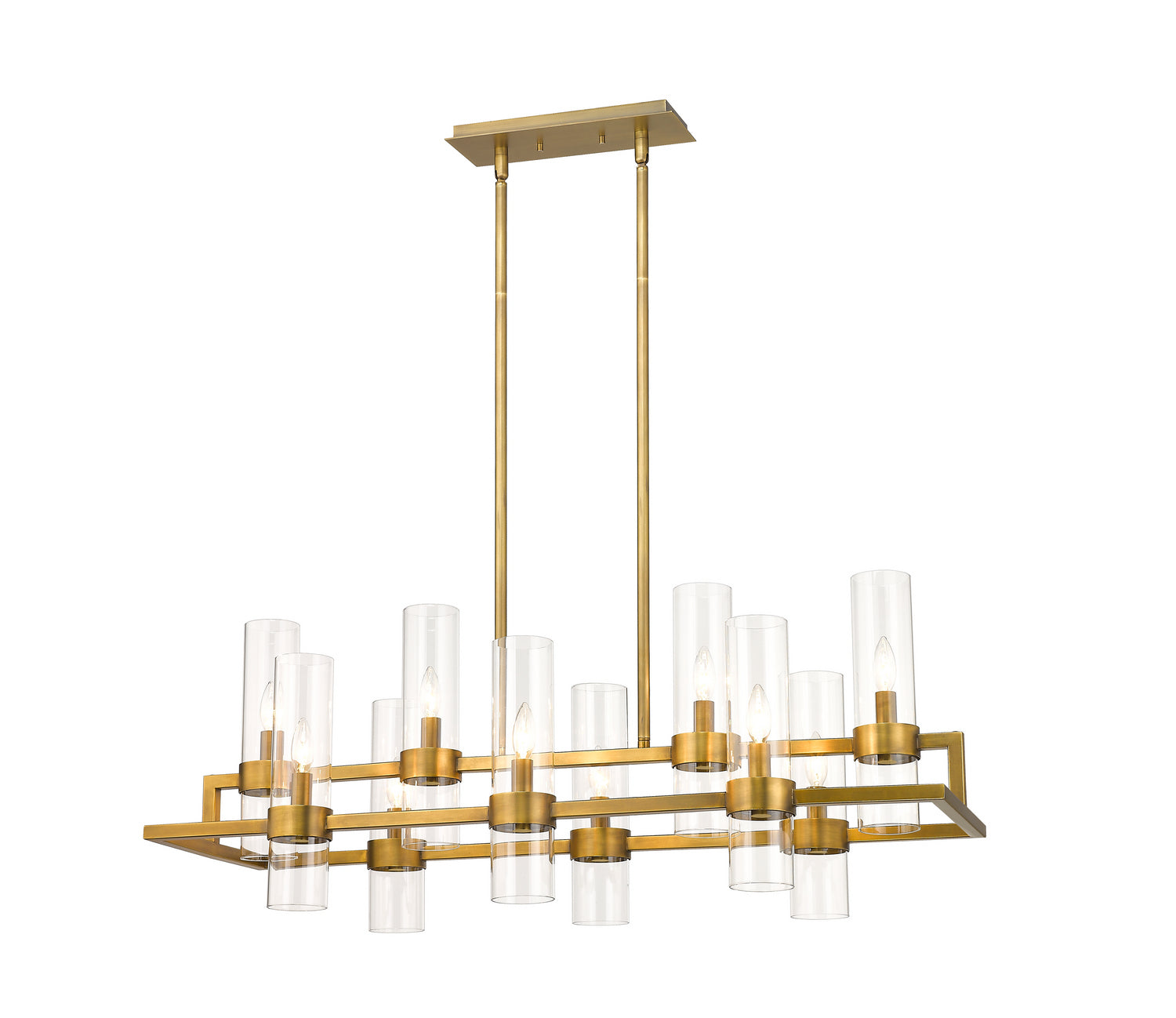 Z-Lite - 4008-10RB - Ten Light Linear Chandelier - Datus - Rubbed Brass