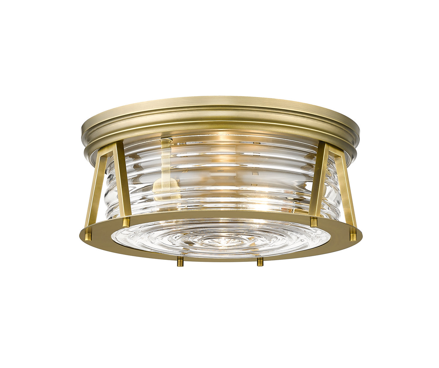 Z-Lite - 491F3-RB - Three Light Flush Mount - Cape Harbor - Rubbed Brass