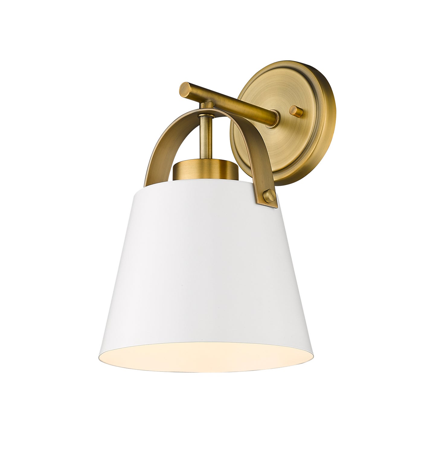 Z-Lite - 726-1S-MW+HBR - One Light Wall Sconce - Z-Studio - Matte White / Heritage Brass