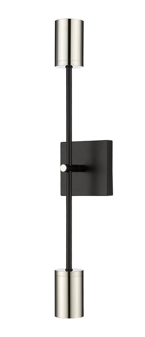 Z-Lite - 814-2S-MB-PN - Two Light Wall Sconce - Calumet - Matte Black / Polished Nickel