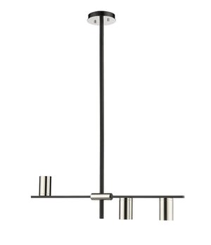 Z-Lite - 814-3L-MB-PN - Three Light Linear Chandelier - Calumet - Matte Black / Polished Nickel