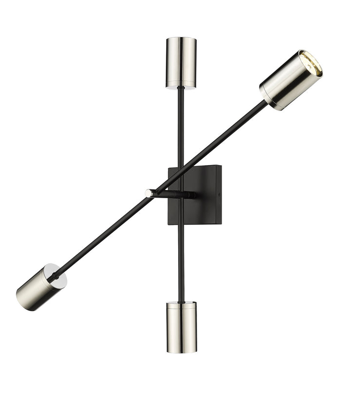 Z-Lite - 814-4S-MB-PN - Four Light Wall Sconce - Calumet - Matte Black + Polished Nickel