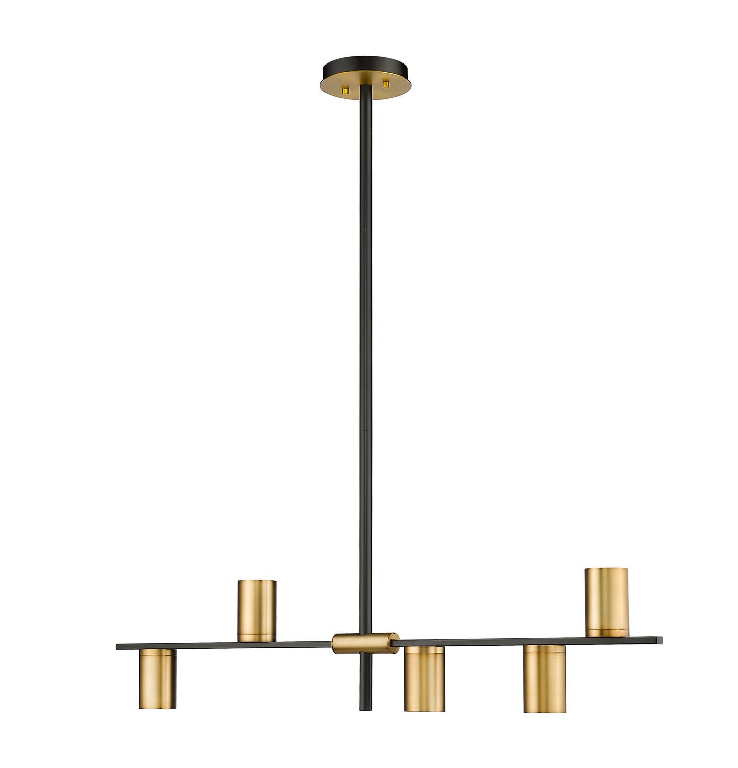 Z-Lite - 814-5L-MB-OBR - Five Light Linear Chandelier - Calumet - Matte Black / Olde Brass