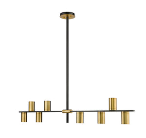 Z-Lite - 814-8L-MB-OBR - Eight Light Linear Chandelier - Calumet - Matte Black / Olde Brass