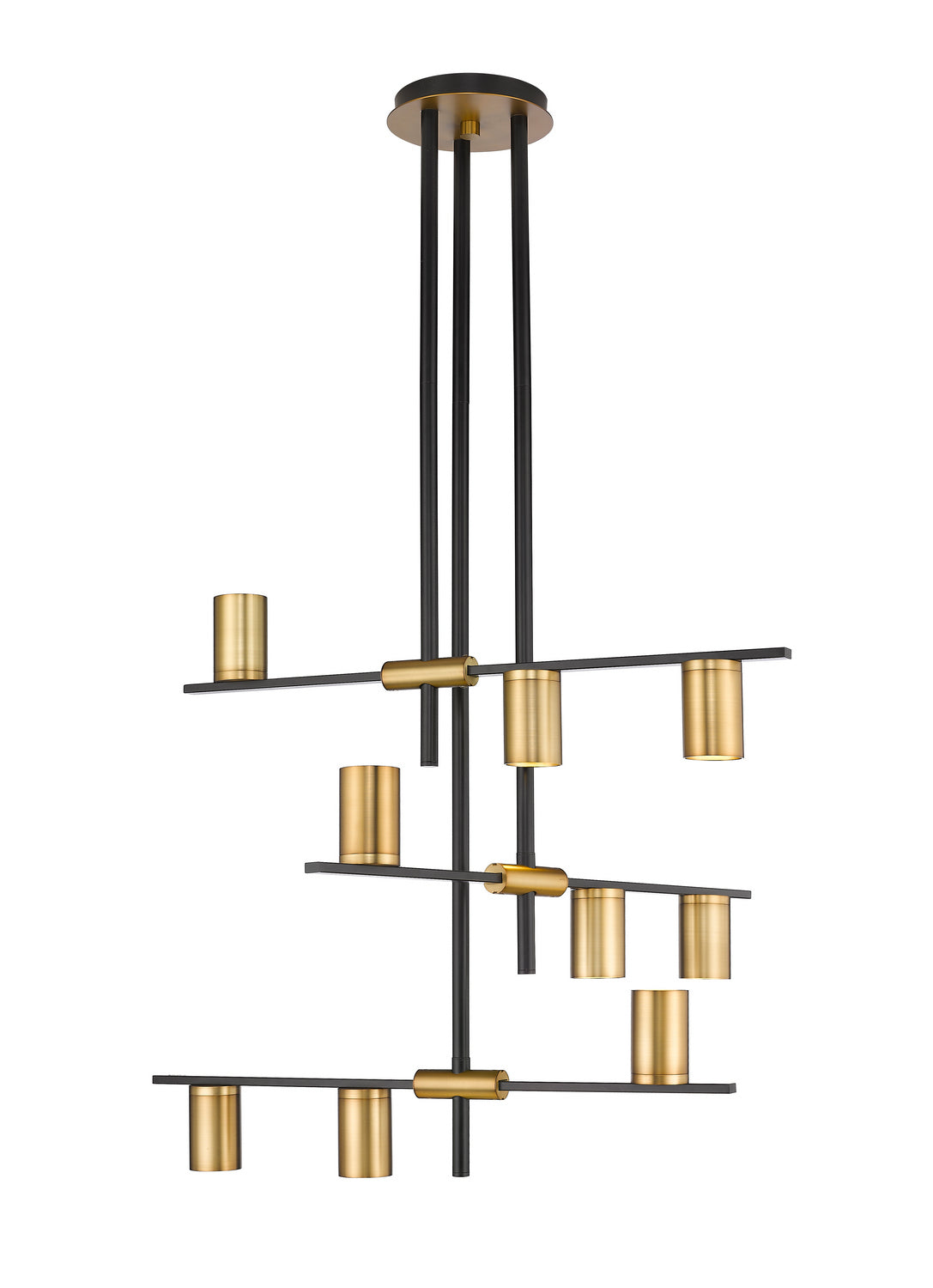 Z-Lite - 814-9MB-OBR - Nine Light Chandelier - Calumet - Matte Black / Olde Brass