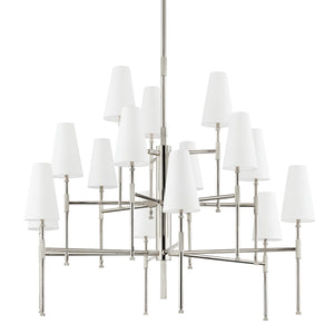 Hudson Valley - 3748-PN - 15 Light Chandelier - Bowery - Polished Nickel